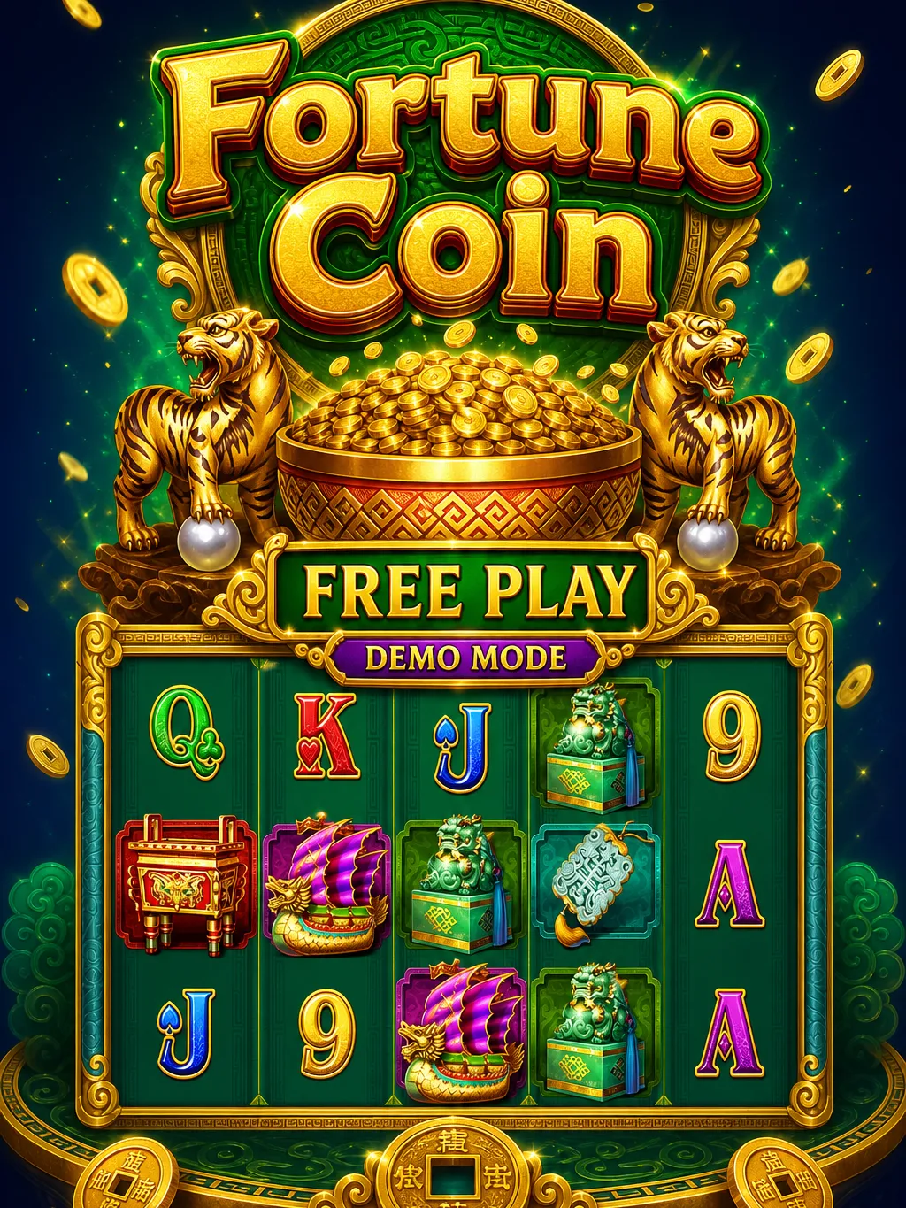 Start the Fortune Coin demo for free - screen showing virtual credit balance
