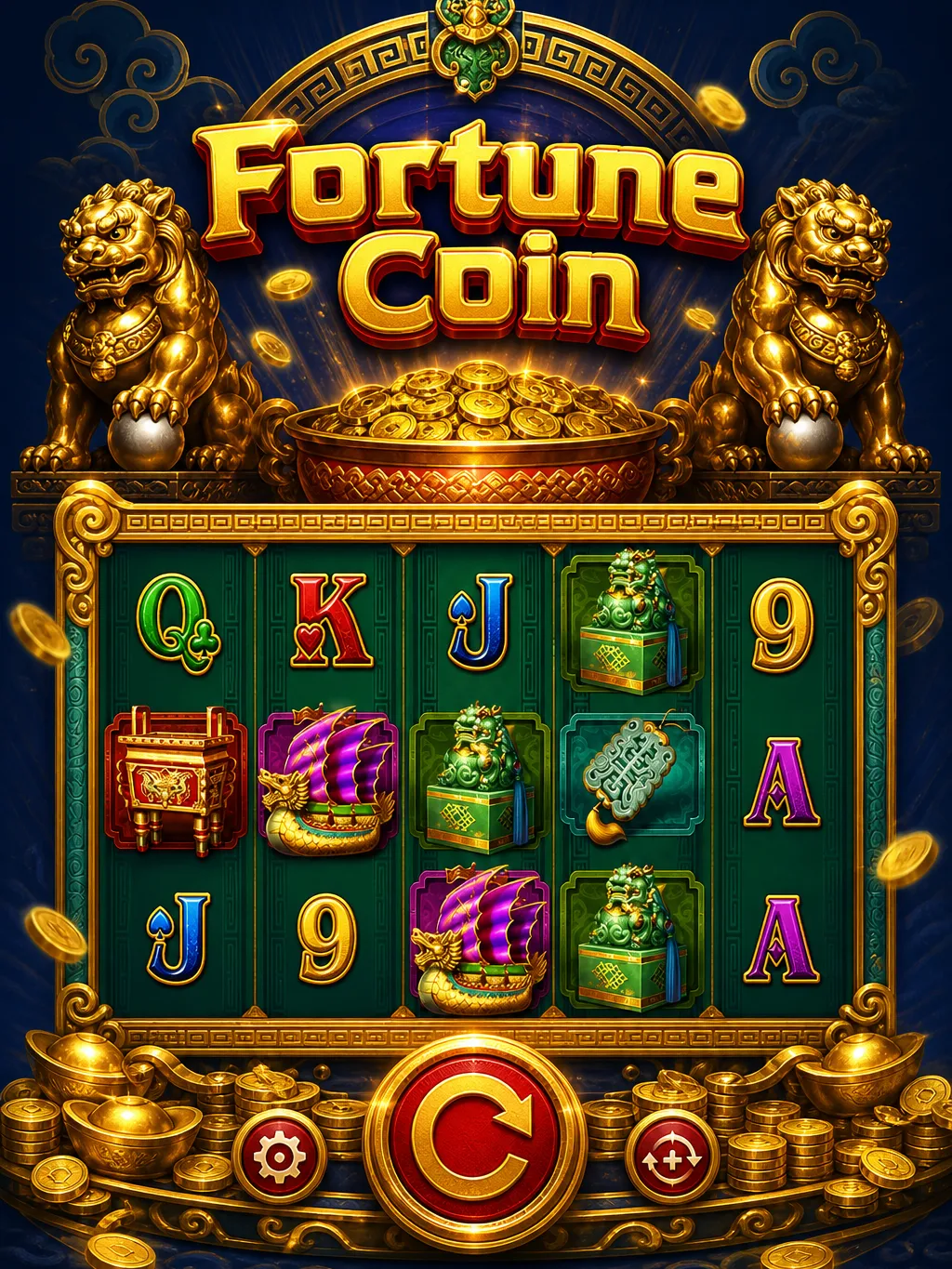 Fortune Coin strategy chart showing a conservative cashout target